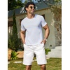 image:imageCOOFANDY Mens Casual Shorts Cotton Drawstring 9 inch Chino Shorts Stretch Elastic Waist Summer Beach Golf ShortsWhite