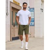 image:imageCOOFANDY Mens Casual Shorts Cotton Drawstring Elastic Waist Lightweight 9 Chino Golf Shorts Summer Beach ShortsArmy Green