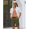 image:imageCOOFANDY Mens Casual Shorts Cotton Drawstring Elastic Waist Lightweight 9 Chino Golf Shorts Summer Beach ShortsArmy Green