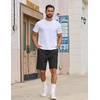 image:imageCOOFANDY Mens Casual Shorts Cotton Drawstring Elastic Waist Lightweight 9 Chino Golf Shorts Summer Beach ShortsBlack