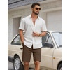 image:imageCOOFANDY Mens Casual Shorts Cotton Drawstring Elastic Waist Lightweight 9 Chino Golf Shorts Summer Beach ShortsBrown