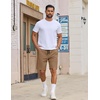 image:imageCOOFANDY Mens Casual Shorts Cotton Drawstring Elastic Waist Lightweight 9 Chino Golf Shorts Summer Beach ShortsDark Khaki