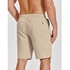 image:imageCOOFANDY Mens Casual Shorts Cotton Drawstring Elastic Waist Lightweight 9 Chino Golf Shorts Summer Beach ShortsLight Khaki