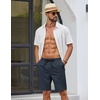 image:imageCOOFANDY Mens Casual Shorts Cotton Drawstring Elastic Waist Lightweight 9 Chino Golf Shorts Summer Beach ShortsNavy Blue
