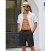 image:imageCOOFANDY Mens Casual Shorts Cotton Drawstring Elastic Waist Lightweight 9 Chino Golf Shorts Summer Beach ShortsZ 2 PackblackDark Grey