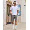 image:imageCOOFANDY Mens Casual Shorts Cotton Drawstring Elastic Waist Lightweight 9 Chino Golf Shorts Summer Beach ShortsZ 2 PackblackDark Grey