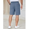 image:imageCOOFANDY Mens Casual Shorts Cotton Elastic Waist Drawstring Shorts Lightweight Summer Beach Shorts2 Pack  Black  Denim Blue