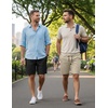 image:imageCOOFANDY Mens Casual Shorts Cotton Elastic Waist Drawstring Shorts Lightweight Summer Beach Shorts2 Pack  Black  Light Khaki