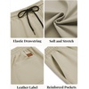 image:imageCOOFANDY Mens Casual Shorts Cotton Elastic Waist Drawstring Shorts Lightweight Summer Beach Shorts2 Pack  Black  Light Khaki