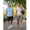 image:imageCOOFANDY Mens Casual Shorts Cotton Elastic Waist Drawstring Shorts Lightweight Summer Beach Shorts2 Pack  Dark Grey  Black