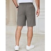 image:imageCOOFANDY Mens Casual Shorts Cotton Elastic Waist Drawstring Shorts Lightweight Summer Beach Shorts2 Pack  Dark Grey  Black