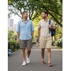 image:imageCOOFANDY Mens Casual Shorts Cotton Elastic Waist Drawstring Shorts Lightweight Summer Beach Shorts2 Pack  Dark Grey  Khaki