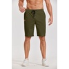 image:imageCOOFANDY Mens Casual Shorts Cotton Elastic Waist Drawstring Shorts Lightweight Summer Beach ShortsAarmy Green