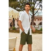 image:imageCOOFANDY Mens Casual Shorts Cotton Elastic Waist Drawstring Shorts Lightweight Summer Beach ShortsAarmy Green