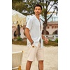 image:imageCOOFANDY Mens Casual Shorts Cotton Elastic Waist Drawstring Shorts Lightweight Summer Beach ShortsAbeige