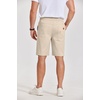 image:imageCOOFANDY Mens Casual Shorts Cotton Elastic Waist Drawstring Shorts Lightweight Summer Beach ShortsAbeige