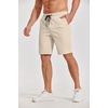 image:imageCOOFANDY Mens Casual Shorts Cotton Elastic Waist Drawstring Shorts Lightweight Summer Beach ShortsAbeige