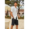 image:imageCOOFANDY Mens Casual Shorts Cotton Elastic Waist Drawstring Shorts Lightweight Summer Beach ShortsAblack