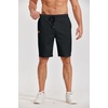 image:imageCOOFANDY Mens Casual Shorts Cotton Elastic Waist Drawstring Shorts Lightweight Summer Beach ShortsAblack
