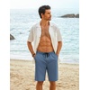 image:imageCOOFANDY Mens Casual Shorts Cotton Elastic Waist Drawstring Shorts Lightweight Summer Beach ShortsAblue