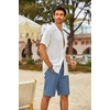 image:imageCOOFANDY Mens Casual Shorts Cotton Elastic Waist Drawstring Shorts Lightweight Summer Beach ShortsAblue