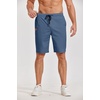 image:imageCOOFANDY Mens Casual Shorts Cotton Elastic Waist Drawstring Shorts Lightweight Summer Beach ShortsAblue