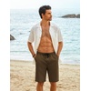 image:imageCOOFANDY Mens Casual Shorts Cotton Elastic Waist Drawstring Shorts Lightweight Summer Beach ShortsAbrown