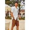 image:imageCOOFANDY Mens Casual Shorts Cotton Elastic Waist Drawstring Shorts Lightweight Summer Beach ShortsAbrown2