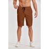 image:imageCOOFANDY Mens Casual Shorts Cotton Elastic Waist Drawstring Shorts Lightweight Summer Beach ShortsAbrown2