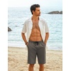 image:imageCOOFANDY Mens Casual Shorts Cotton Elastic Waist Drawstring Shorts Lightweight Summer Beach ShortsAdark Grey