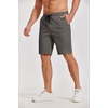 image:imageCOOFANDY Mens Casual Shorts Cotton Elastic Waist Drawstring Shorts Lightweight Summer Beach ShortsAdark Grey