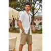 image:imageCOOFANDY Mens Casual Shorts Cotton Elastic Waist Drawstring Shorts Lightweight Summer Beach ShortsAdark Khaki