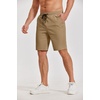 image:imageCOOFANDY Mens Casual Shorts Cotton Elastic Waist Drawstring Shorts Lightweight Summer Beach ShortsAdark Khaki