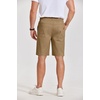 image:imageCOOFANDY Mens Casual Shorts Cotton Elastic Waist Drawstring Shorts Lightweight Summer Beach ShortsAdark Khaki