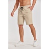 image:imageCOOFANDY Mens Casual Shorts Cotton Elastic Waist Drawstring Shorts Lightweight Summer Beach ShortsAkhaki