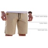 image:imageCOOFANDY Mens Casual Shorts Cotton Elastic Waist Drawstring Shorts Lightweight Summer Beach ShortsAkhaki