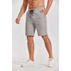 image:imageCOOFANDY Mens Casual Shorts Cotton Elastic Waist Drawstring Shorts Lightweight Summer Beach ShortsAlight Grey