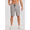 image:imageCOOFANDY Mens Casual Shorts Cotton Elastic Waist Drawstring Shorts Lightweight Summer Beach ShortsAlight Grey
