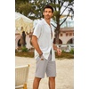 image:imageCOOFANDY Mens Casual Shorts Cotton Elastic Waist Drawstring Shorts Lightweight Summer Beach ShortsAlight Grey