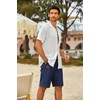 image:imageCOOFANDY Mens Casual Shorts Cotton Elastic Waist Drawstring Shorts Lightweight Summer Beach ShortsAnavy Blue