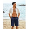 image:imageCOOFANDY Mens Casual Shorts Cotton Elastic Waist Drawstring Shorts Lightweight Summer Beach ShortsAnavy Blue