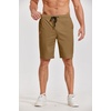 image:imageCOOFANDY Mens Casual Shorts Cotton Elastic Waist Drawstring Shorts Lightweight Summer Beach ShortsAturmeric