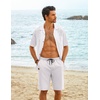 image:imageCOOFANDY Mens Casual Shorts Cotton Elastic Waist Drawstring Shorts Lightweight Summer Beach ShortsAwhite