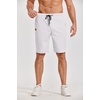 image:imageCOOFANDY Mens Casual Shorts Cotton Elastic Waist Drawstring Shorts Lightweight Summer Beach ShortsAwhite