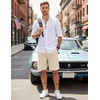 image:imageCOOFANDY Mens Casual Shorts Cotton Elastic Waist Drawstring Shorts Lightweight Summer Beach ShortsBeige