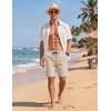 image:imageCOOFANDY Mens Casual Shorts Cotton Elastic Waist Drawstring Shorts Lightweight Summer Beach ShortsBeige