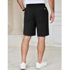 image:imageCOOFANDY Mens Casual Shorts Cotton Elastic Waist Drawstring Shorts Lightweight Summer Beach ShortsBlack