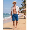 image:imageCOOFANDY Mens Casual Shorts Cotton Elastic Waist Drawstring Shorts Lightweight Summer Beach ShortsBlue