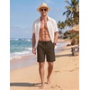 image:imageCOOFANDY Mens Casual Shorts Cotton Elastic Waist Drawstring Shorts Lightweight Summer Beach ShortsBrown