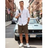 image:imageCOOFANDY Mens Casual Shorts Cotton Elastic Waist Drawstring Shorts Lightweight Summer Beach ShortsBrown
